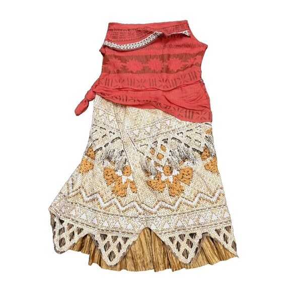 Girls Disney MOANA Princess Cosplay Dress Moana Costume Halloween Size S 6/7 NWT - Picture 1 of 9